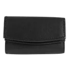 Excellanc mini pénztárca valódi bőrből, fekete/piros Druckknopfverschluss 3000172-002