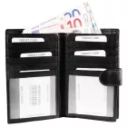Akzent valódi bőr pénztárca, fekete Druckknopfverschluss 3000321-001