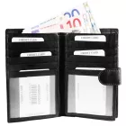 Akzent valódi bőr pénztárca, fekete Druckknopfverschluss 3000321-001