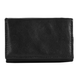   Excellanc mini pénztárca valódi bőrből, fekete/piros Druckknopfverschluss 3000170-002