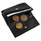 Excellanc mini pénztárca valódi bőrből, fekete/piros Druckknopfverschluss 3000170-002