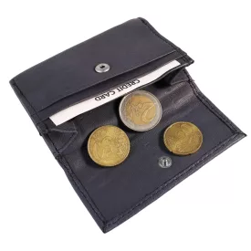   Excellanc mini pénztárca valódi bőrből, sötétkék 3000170-005