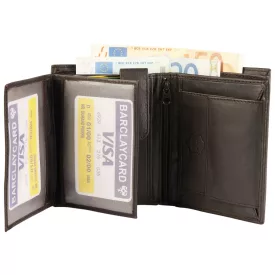   Excellanc férfi pénztárca valódi bőrből, sötétbarna, 10 x 12 cm 3000065-005