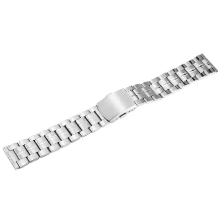 Nemesacél óraszíj, ezüstszínű, 22 mm biztonsági csat