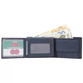 Excellanc valódi bőr pénztárca, vízszintes, kék