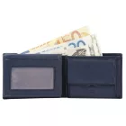 Excellanc valódi bőr pénztárca, vízszintes, kék