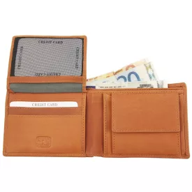 Leonardo Verrelli bőr pénztárca cognac színben, RFID