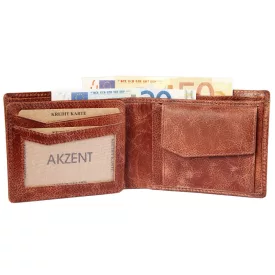   Akzent férfi pénztárca valódi bőrből, RFID, barna 3000259-002