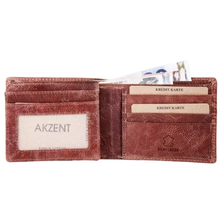Akzent férfi pénztárca valódi bőrből, világosbarna 3000260-002