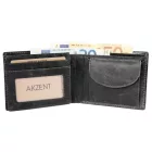 Akzent férfi pénztárca valódi bőrből, RFID, fekete
