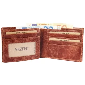   Akzent férfi pénztárca valódi bőrből, RFID, barna 3000261-002
