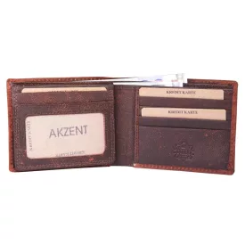   Akzent férfi pénztárca valódi bőrből, barna 3000264-002