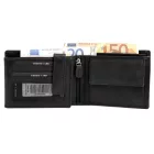 Leonardo Verrelli, valódi bőr pénztárca, RFID, fekete