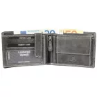 Leonardo Verrelli, valódi bőr pénztárca, RFID, fekete