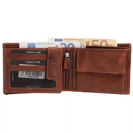 Leonardo Verrelli barna bőr pénztárca, RFID védelemmel