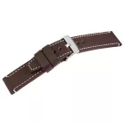 Steinmeister valódi bőr óraszíj, barna, fehér varrás, 20 mm