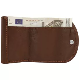   Excellanc mini pénztárca valódi bőrből, barna Druckknopfverschluss 3020004-006