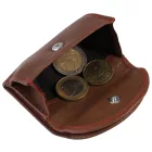 Excellanc valódi bőr mini pénztárca, barna/piros