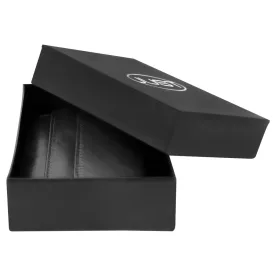   Just valódi bőr pénztárca, RFID, díszdobozban fekete Druckknopfverschluss