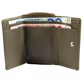   Just valódi bőr pénztárca RFID védelemmel zöld cipzáras