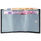 Excellanc fekete mini bőr pénztárca, világoskék