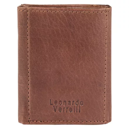 Leonardo Verrelli bőr kártyatartó RFID védelemmel, sötétbarna