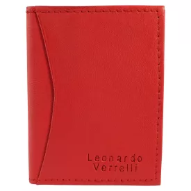 Leonardo Verrelli bőr kártyatartó, piros