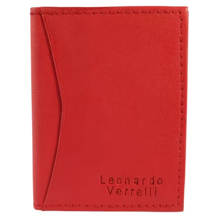 Leonardo Verrelli bőr kártyatartó, piros