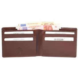 Leonardo Verrelli barna bőr pénztárca RFID védelemmel