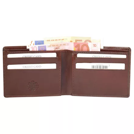Leonardo Verrelli barna bőr pénztárca RFID védelemmel
