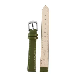 Steinmeister valódi bőrszíj, varrott, sötétzöld, 12 mm