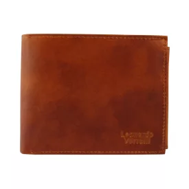 Leonardo Verrelli valódi bőr pénztárca, RFID, cognac