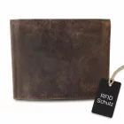 Leonardo Verrelli bőr pénztárca RFID védelemmel, sötétbarna