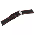 Engelhardt fekete bőrszíj, piros varrással, 26 mm