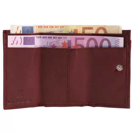 Excellanc valódi bőr mini pénztárca, bordó