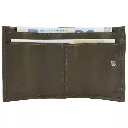 Excellanc valódi bőr mini pénztárca, khaki 3000171-024