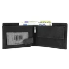Akzent férfi pénztárca valódi bőrből, RFID, fekete Druckknopfverschluss