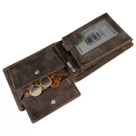   Akzent férfi pénztárca valódi bőrből, RFID, sötétbarna