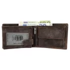 Akzent férfi pénztárca valódi bőrből, RFID, sötétbarna
