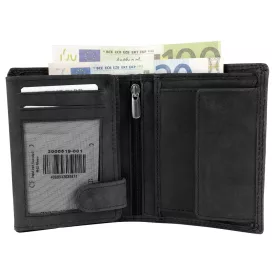   Akzent férfi pénztárca valódi bőrből (Hunter-bőr), RFID, fekete