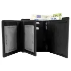 Akzent férfi pénztárca valódi bőrből (Hunter-bőr), RFID, fekete