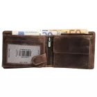 Akzent valódi bőr pénztárca, RFID, vitorlás motívum, barna