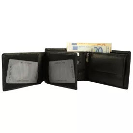 Akzent valódi bőr pénztárca, RFID, fekete 3000539-001
