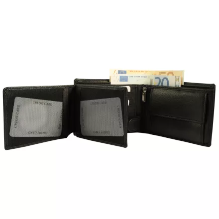 Akzent valódi bőr pénztárca, RFID, fekete 3000539-001