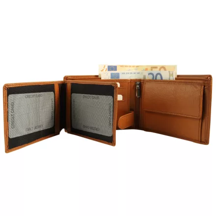 Akzent valódi bőr pénztárca, keresztirányú, RFID, tan