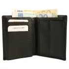 Akzent valódi bőr pénztárca, fekete Druckknopfverschluss 3000542-001