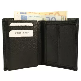  Akzent valódi bőr pénztárca, fekete Druckknopfverschluss 3000542-001