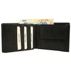 Akzent valódi bőr pénztárca, fekete Druckknopfverschluss 3000543-001