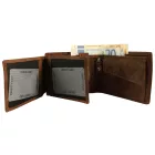 Akzent valódi bőr pénztárca, fekvő formátum barna 3000547-002