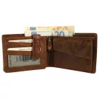 Akzent valódi bőr pénztárca, fekvő formátum barna 3000547-002